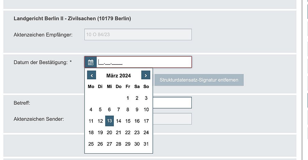 Das Datum, das der Anwalt hier einträgt zählt