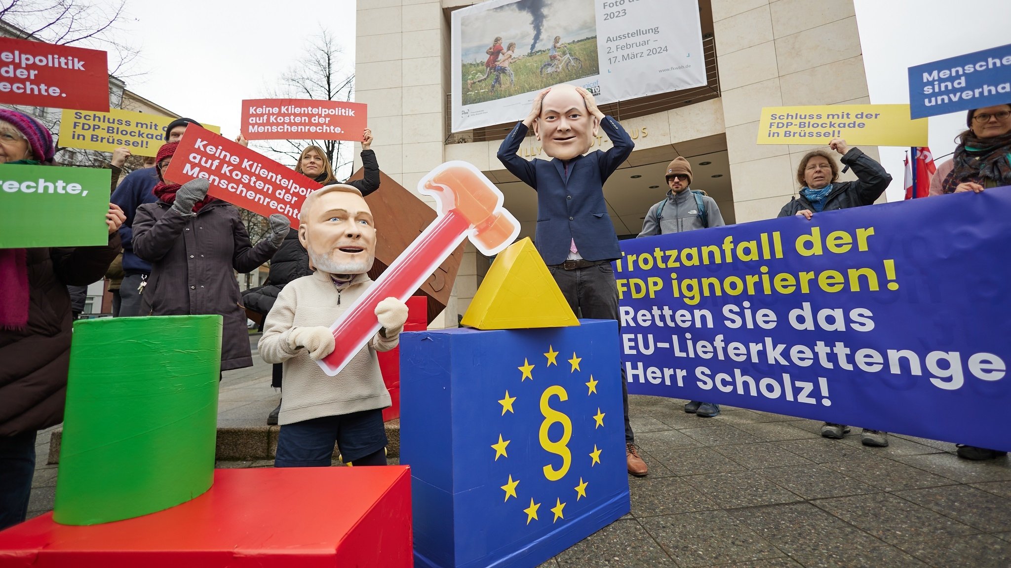 Proteste in Berlin nach der FDP-Blockade der CSDDD
