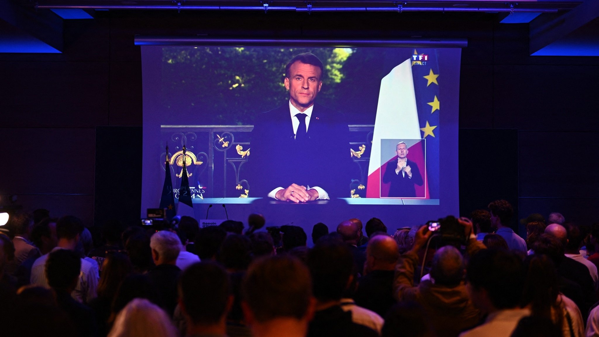 Emmanuel Macron während seiner TV-Ansprache