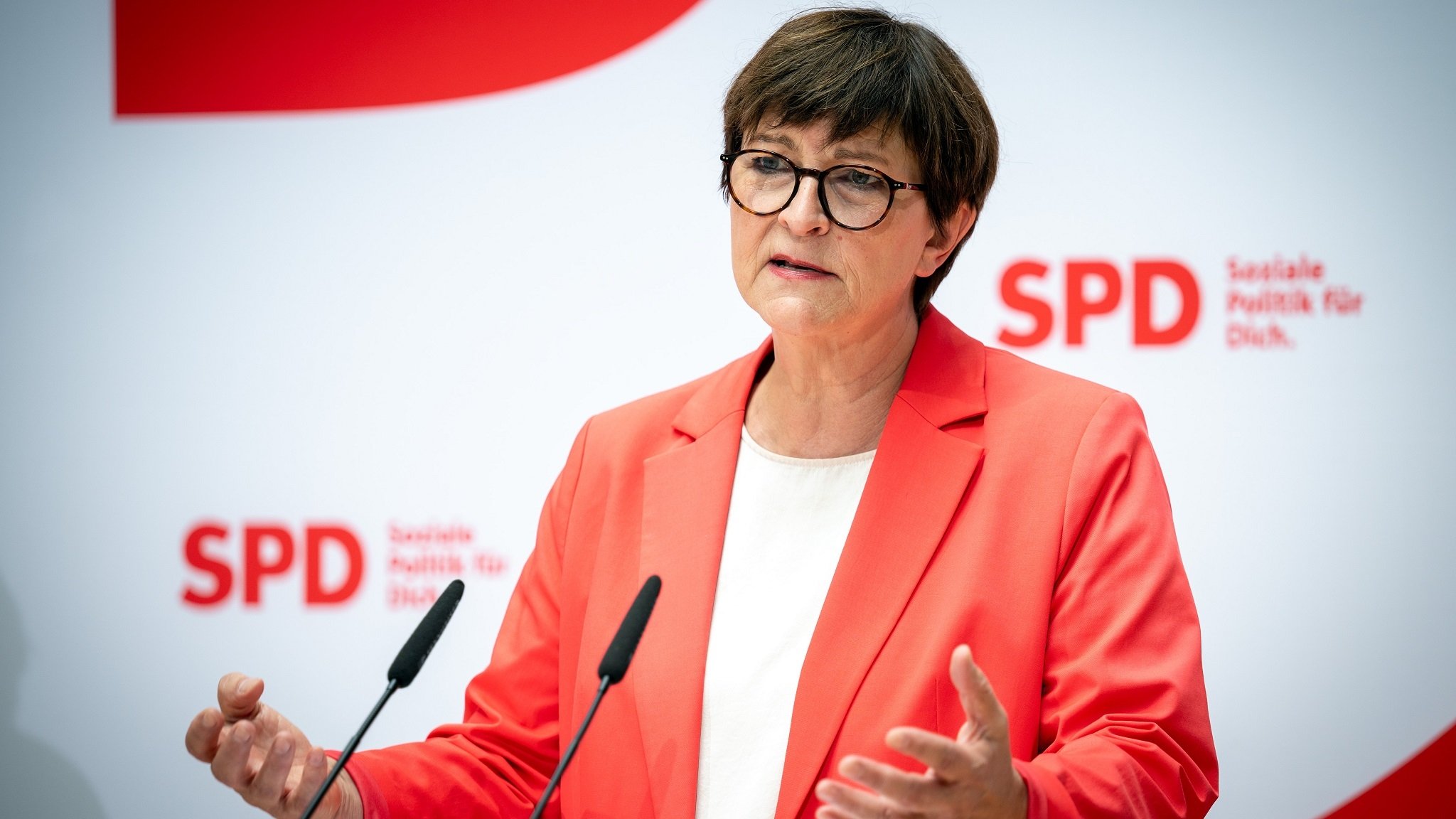 Saskia Esken, SPD-Parteivorsitzende, am 1. Juli 2024 im Willy-Brandt-Haus