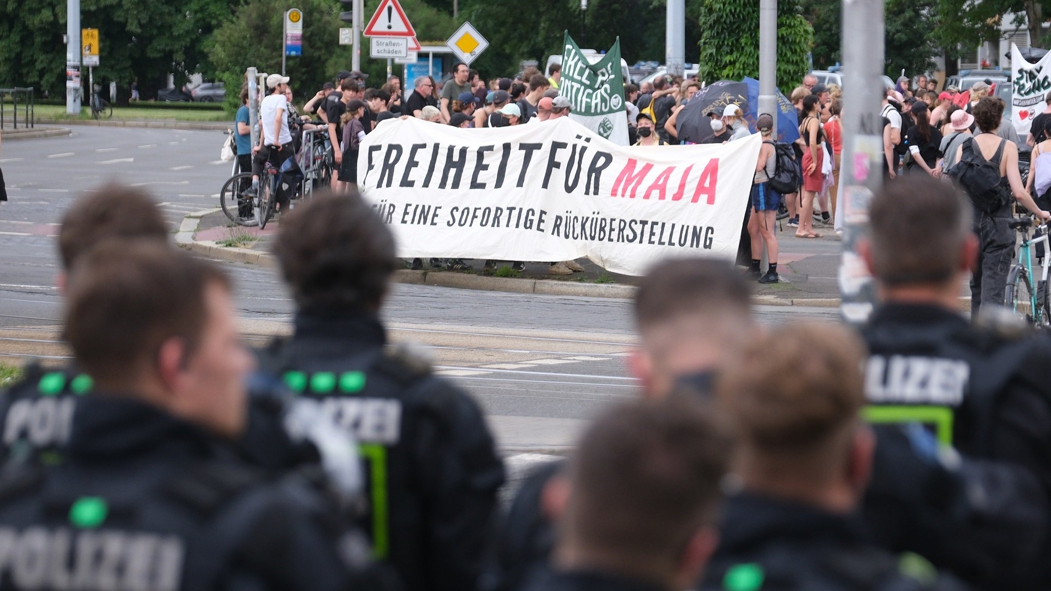 Demonstration gegen Auslieferung Maja T.s.